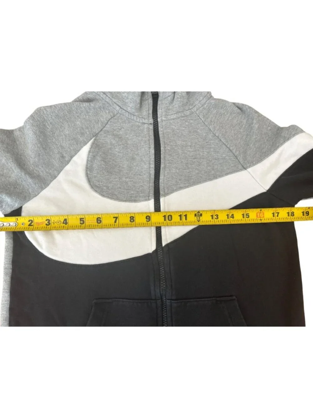 Vintage Nike Youth Sz XL Gray Black Full Zip Hoodie Track Jacket Y2K Sportswear